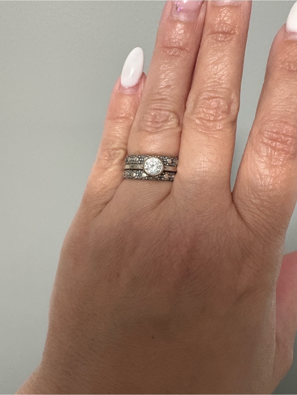 Red Oval Halo Cocktail Ring with Clear Accent Stones - Picture 11 of 16